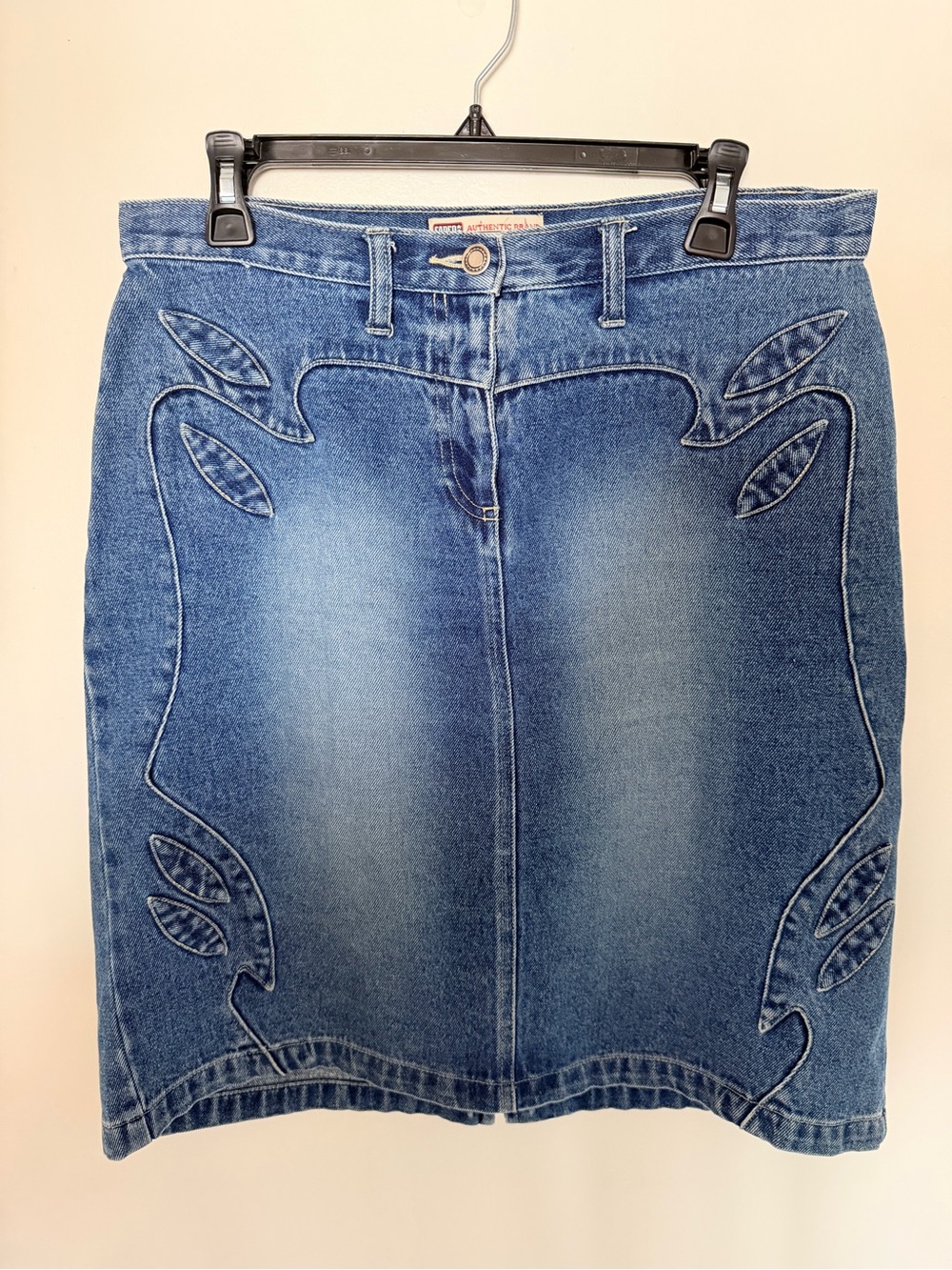VTG Faded Glory Blue Denim Pencil Skirt size 6